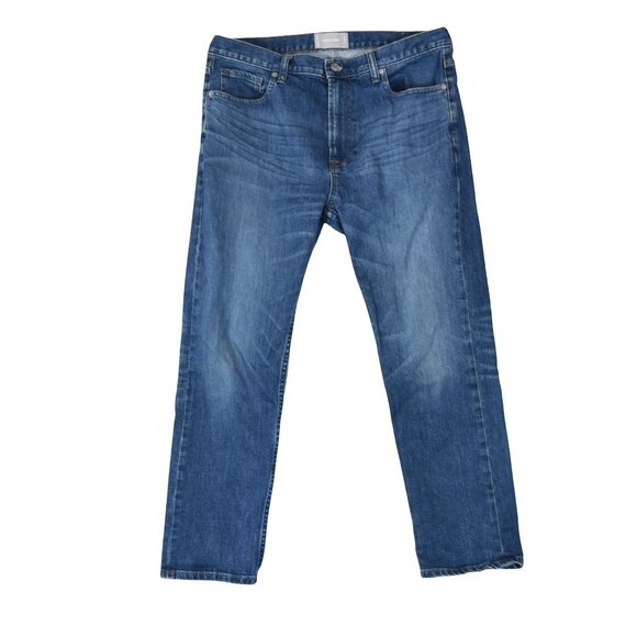 Everlane Women’s Straight Ankle Jeans Sz 31 Regular Blue Denim Minimalist - Picture 1 of 7